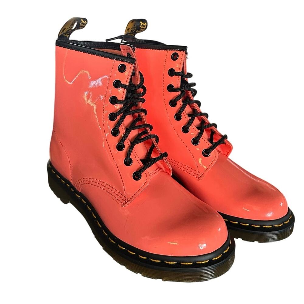 Dr. Martens Coral Pink Patent Leather 8-Eye Boots Women’s 9 EU 41